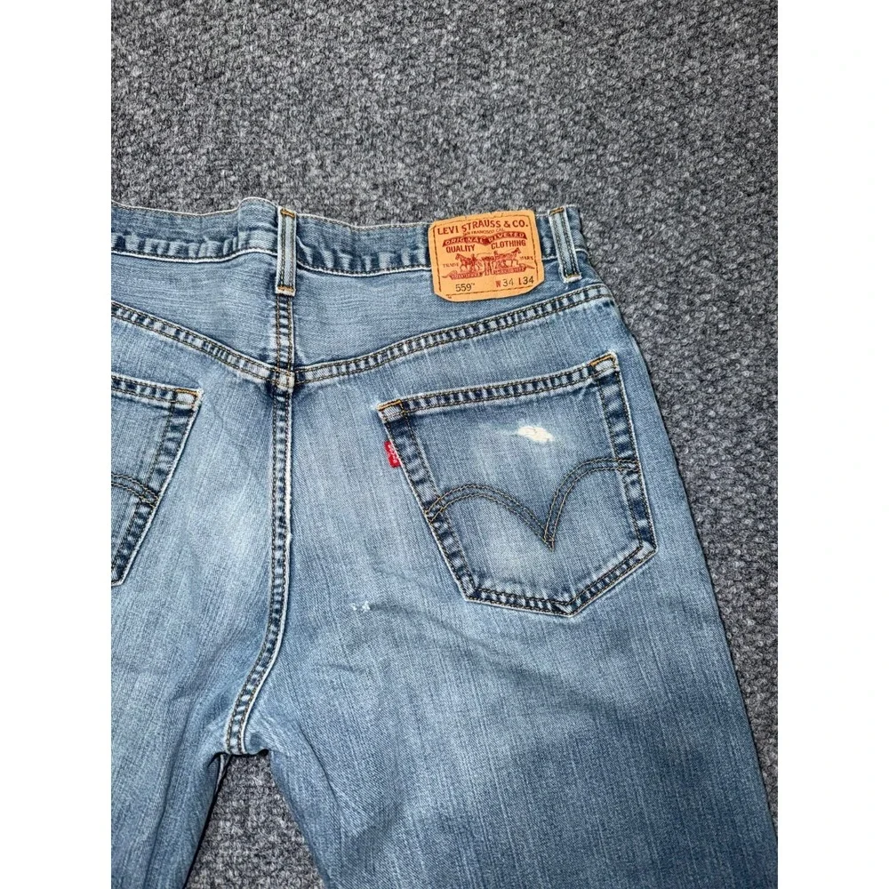 Levi's 559‎ Relaxed Straight Fit Jeans Light Wash Blue Denim Y2K (2005) W34 L34